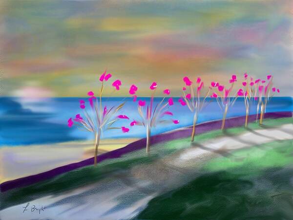 Ipad Painting Art Print featuring the digital art Pink Blossoms by Frank Bright