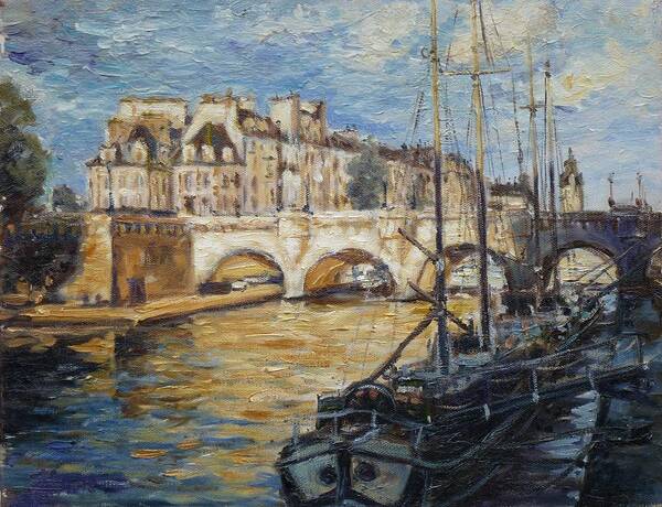 Punt Neuf Art Print featuring the painting Pont Neuf Paris by Irek Szelag