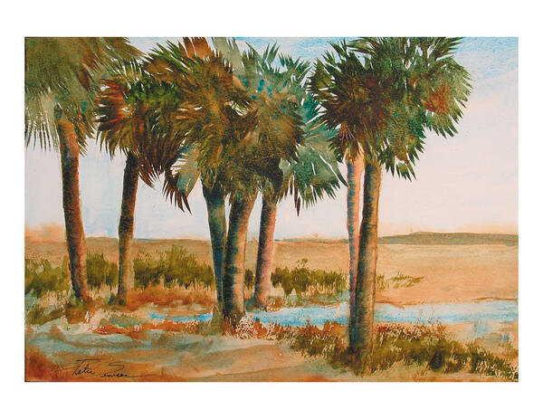 Prarie Art Print featuring the painting Prarie Palms II by Peter Senesac