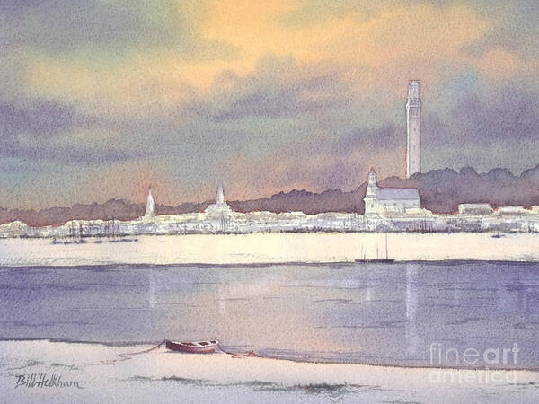 Provincetown Art Print featuring the painting Provincetown Evening Lights by Bill Holkham