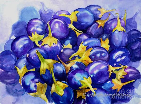 Food Art Print featuring the painting Purple abundance by Betty M M Wong