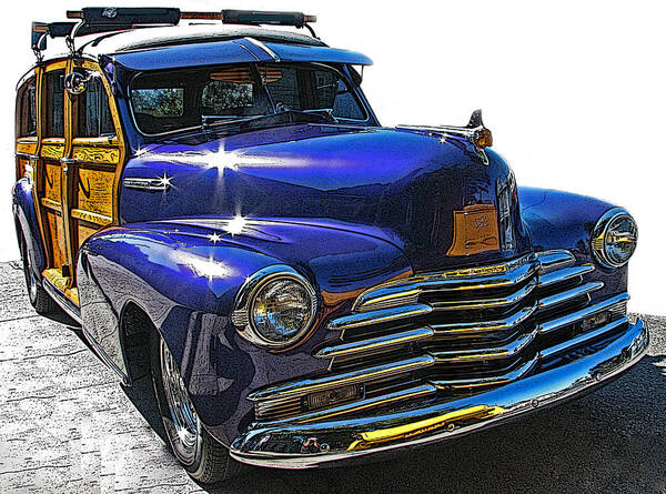 Purple Chevrolet Woody Art Print featuring the photograph Purple Chevrolet Woody by Samuel Sheats