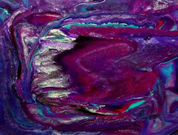 Abstract Art Print featuring the mixed media Purple Craze by Deborah Stanley