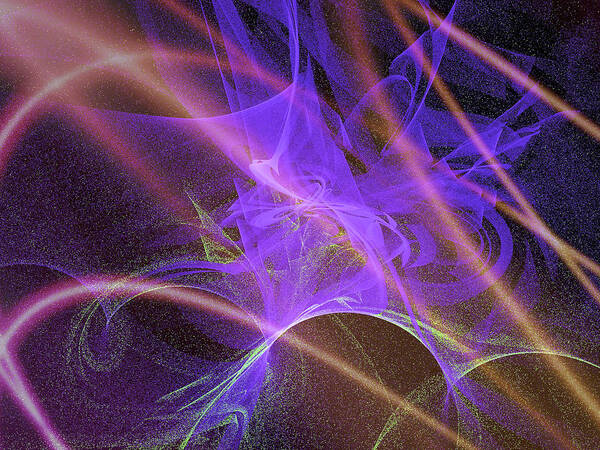 Fractal Art Art Print featuring the digital art Purple Curls by Richard J Cassato