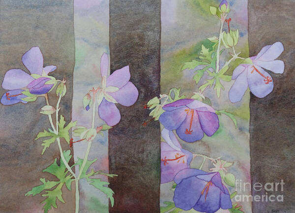 Purple Art Print featuring the painting Purple Ivy Geranium by Laurel Best