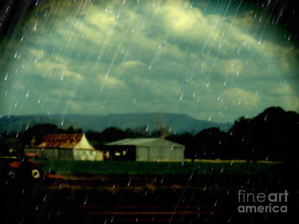 Grantham Art Print featuring the digital art Rain over Grantham by Therese Alcorn