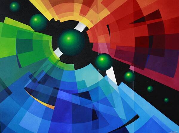 Abstract Art Print featuring the painting Rainbow by Alberto DAssumpcao