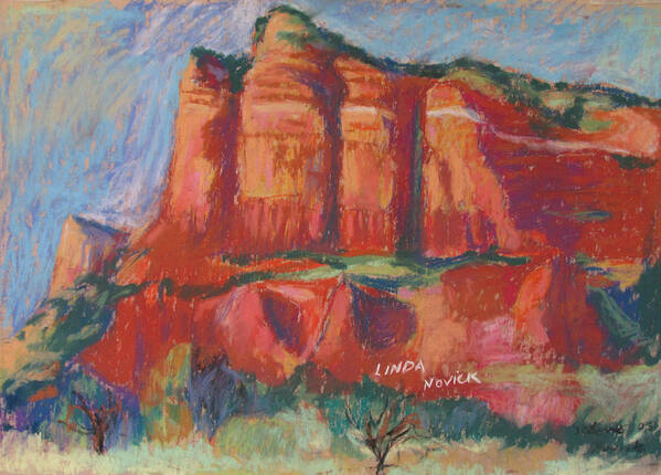 Sedona Art Print featuring the painting Red And Purple by Linda Novick