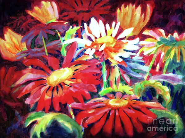 Paintings Art Print featuring the painting Red Floral Mishmash by Kathy Braud