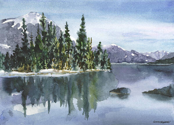 Lake Painting Art Print featuring the painting Reflections by Anne Gifford