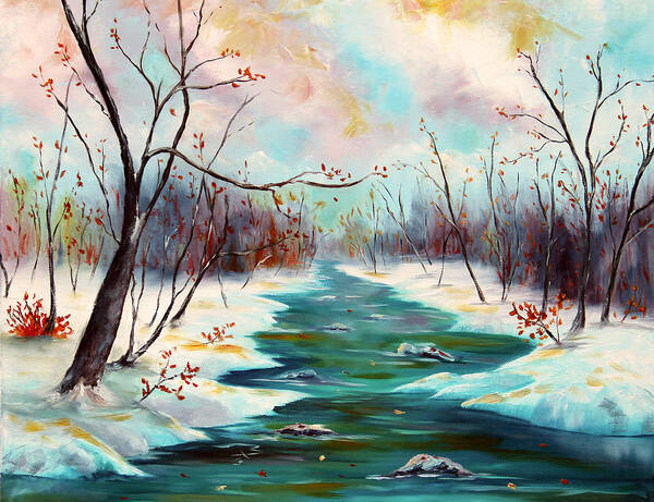 Winter Art Print featuring the painting Reflections of Worship by Meaghan Troup