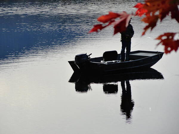 Reflections On Fishing Art Print featuring the photograph Reflections on Fishing by Mike Breau