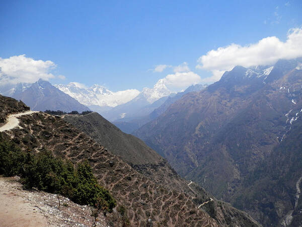 Mountains Art Print featuring the photograph Dizzying Heights by Pema Hou