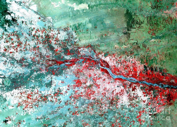 Science Art Print featuring the photograph Rift Valley Flooding Landsat 2000 by Science Source