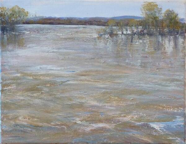 River Art Print featuring the painting River Rising by Helen Campbell
