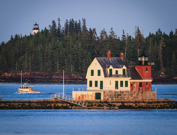 Light Art Print featuring the photograph Rockland Breakwater Light. by Dave Cleaveland