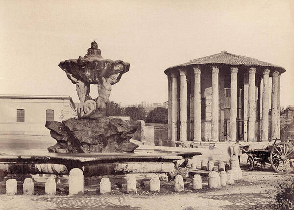 1890 Art Print featuring the photograph Rome Vestal Temple by Granger