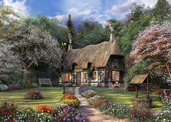 Victorian Art Print featuring the digital art Rose Cottage by MGL Meiklejohn Graphics Licensing
