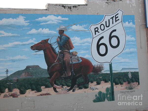 Route 66 Art Print featuring the photograph Rte 66 Mural by Jim Goodman