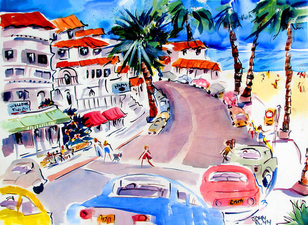 John Dunn Art Print featuring the painting San Clemente Strip by John Dunn
