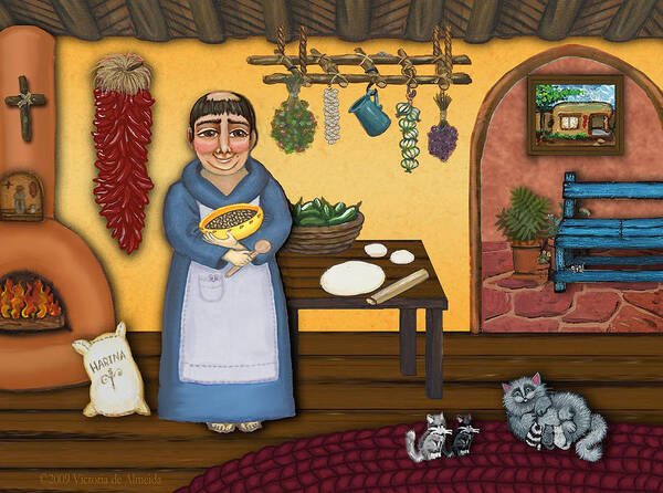San Pascual Art Print featuring the painting San Pascuals Kitchen 2 by Victoria De Almeida