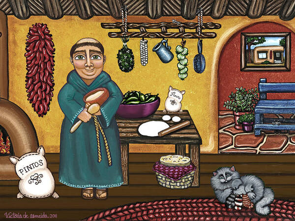 San Pascual Art Print featuring the painting San Pascuals Kitchen by Victoria De Almeida