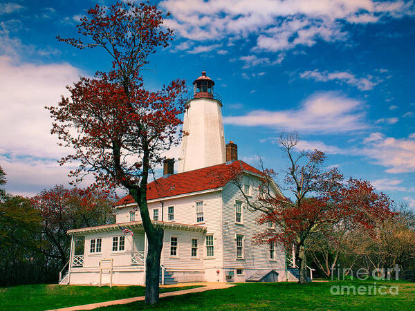 Nj Art Print featuring the photograph Sandy Hook Lighthouse in Spring by Mark Miller