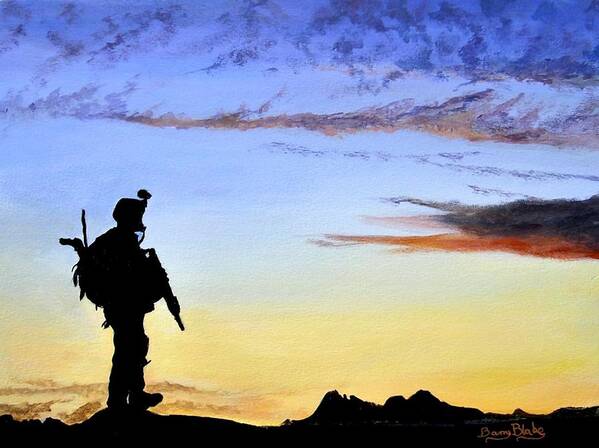 Afghanistan Art Print featuring the painting Sangin Beautiful but Deadly by Barry BLAKE