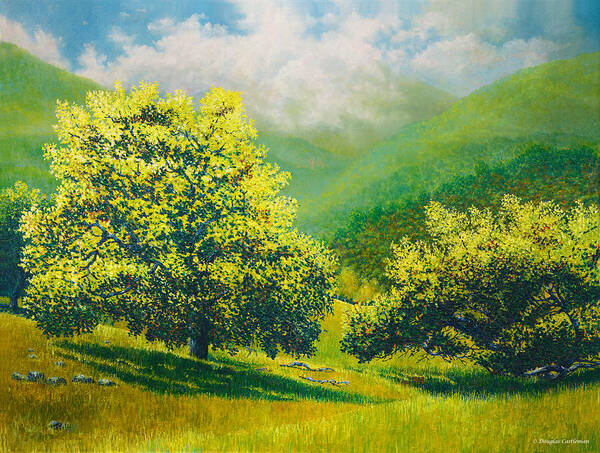 Trees Art Print featuring the painting Santa Ynez Hills by Douglas Castleman