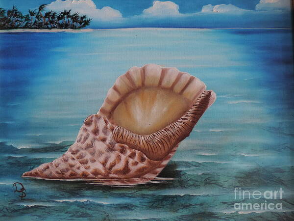 Sea Scapes Art Print featuring the painting Sea Shell by Dianna Lewis
