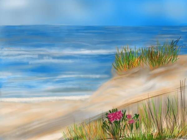 Sandunes Art Print featuring the painting Seaside Dunes by Christine Fournier