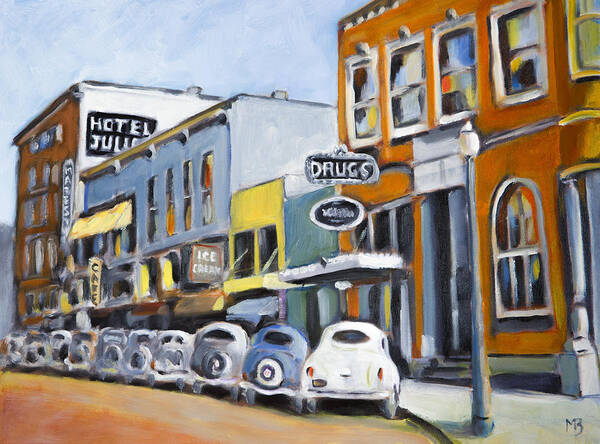 Corvallis Art Print featuring the painting Second Street Corvallis by Mike Bergen