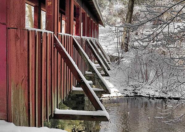 Side Of Covered Bridge Art Print featuring the photograph Side of Covered Bridge by Janice Drew