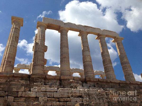 Temple Of Poseidon Art Print featuring the photograph Silhouette by Denise Railey