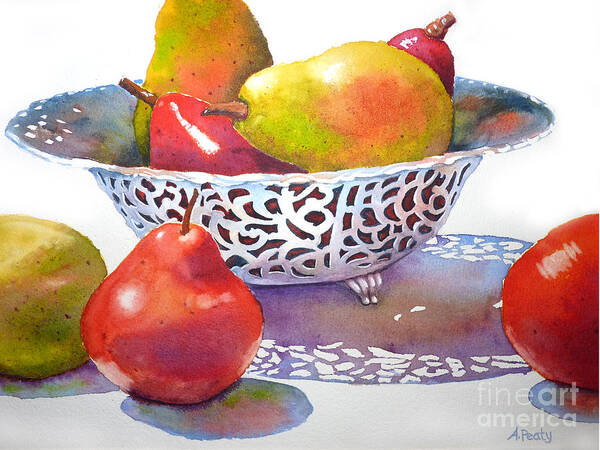 Silver Art Print featuring the painting Silver Bowl by Audrey Peaty