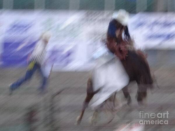 Bronc Riding Art Print featuring the photograph Silver State Stampede 2014 Bronc Rider 056 by Christopher Plummer