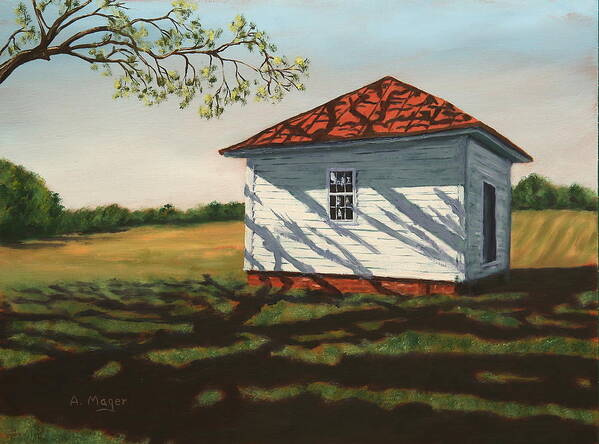 Painting Art Print featuring the painting Smokehouse by Alan Mager