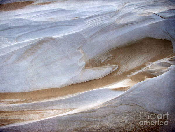 Snow Art Print featuring the photograph Snow Sand Swirl by Kathi Mirto