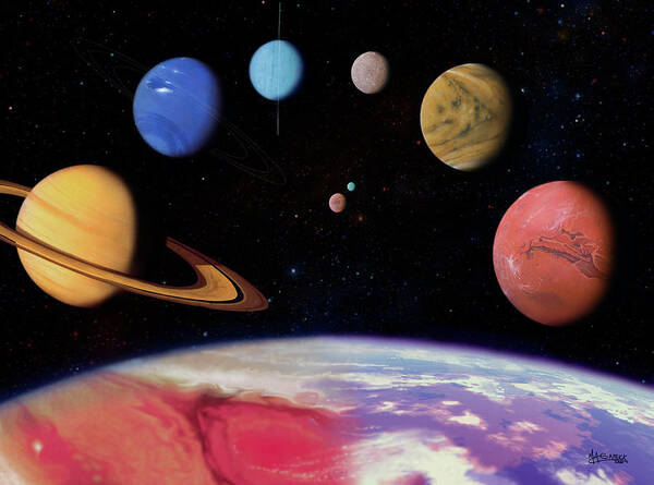Solar System Art Print featuring the photograph Solar System Planets by Mark Garlick/science Photo Library