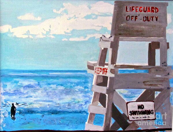 Lifeguard Art Print featuring the painting Solitude by Beth Saffer