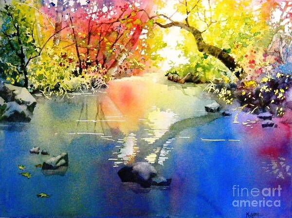 Landscape Art Print featuring the painting Sound of Calmness by Celine K Yong