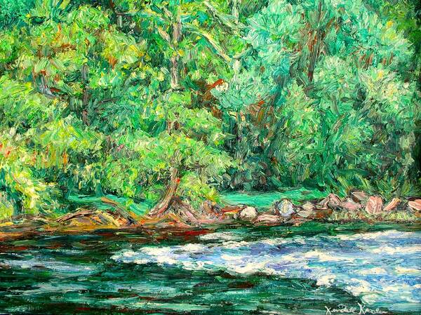 Rapids Art Print featuring the painting Spring Rapids on the New River by Kendall Kessler