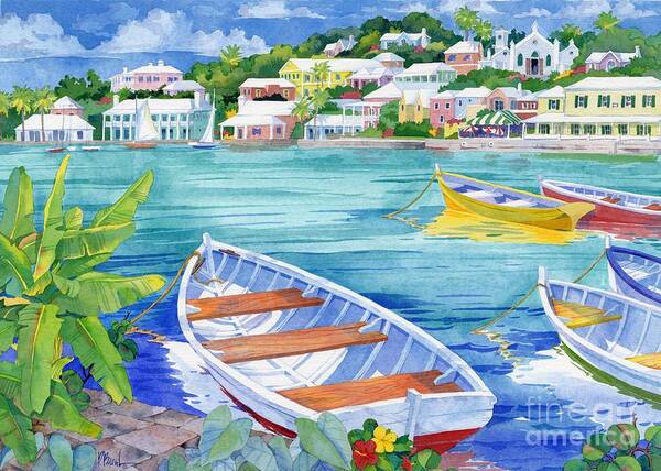 Sailboat Art Print featuring the painting St George Harbor by Paul Brent