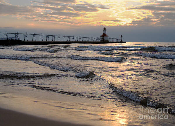 Lighthouse Art Print featuring the photograph St Joseph Lighthouse in Spring Il by Brett Maniscalco