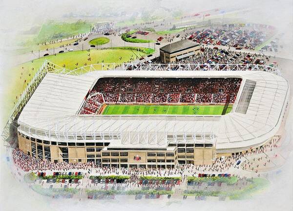 Art Art Print featuring the painting Stadium of Light - Sunderland by Kevin Fletcher