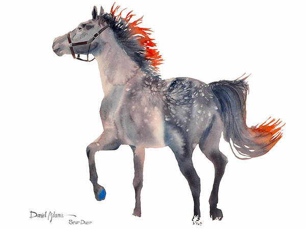Horse Art Print featuring the painting DA151 Star Dust by Daniel Adams by Daniel Adams
