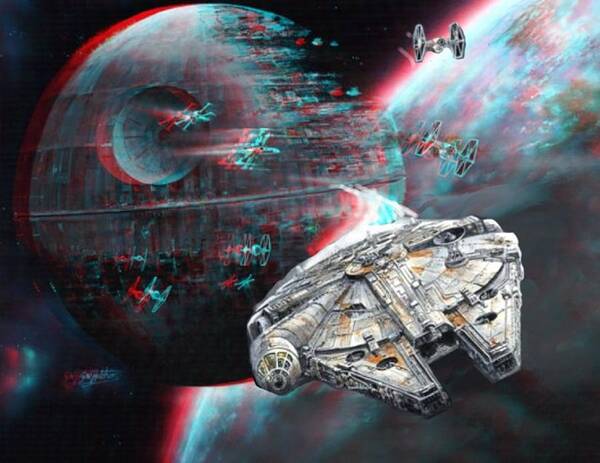 Space Wars V6 3 Bilder Star XXL auf Leinwand Wandbild Poster