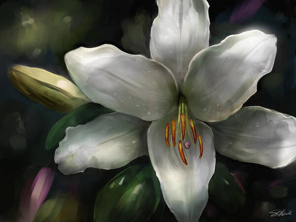 Stargazer Lily Art Print featuring the mixed media Stargazer by Steve Goad