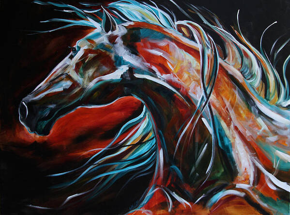 Horse Paintings Art Print featuring the painting Starlight Run by Laurie Pace