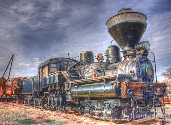 A Relic Of Montana And Pacific Northwest History - A Steam Engine Powered Locomotive Hauling Logs - Preserved At The Fort Missoula Historical Museum Art Print featuring the photograph Steam Engine 7 by Katie LaSalle-Lowery